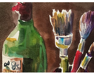 "Afternoon Painting" Original Chris Wakefield Watercolor Painting